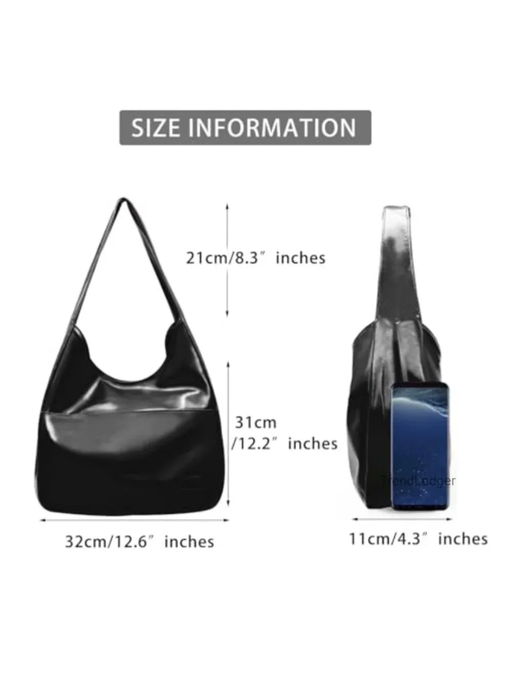 Vegan Leather Hobo Bag Slouchy Tote Shoulder Purse Women